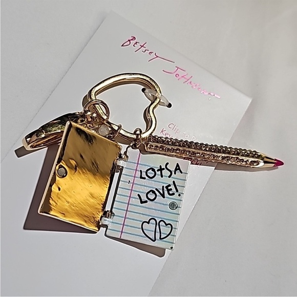 *NWT* Betsey Johnson Handbag Charm Notebook & Bling Pencil - Picture 7 of 7